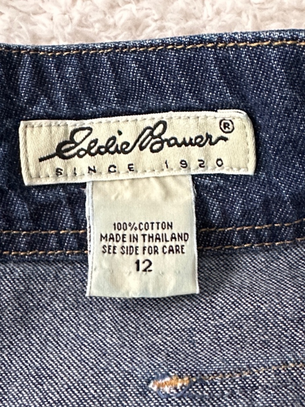Eddie Bauer Y2K Women’s Denim Maxi Skirt Flap Pockets 100% Cotton Size 12 - Picture 12 of 14